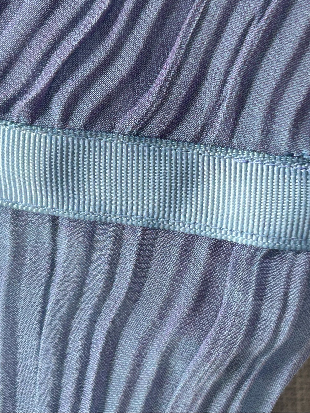 Betsey Johnson NY Vintage 90s Y2k Slate Blue Lavender Pleated Blouse Top - Picture 7 of 16